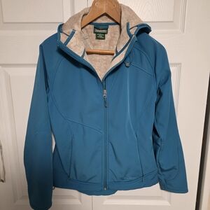 L.L.Bean Teal Softshell Hooded Jacket
